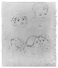 George Augustus Jr Baker Sketches of Heads (from McGuire Scrapbook) painting